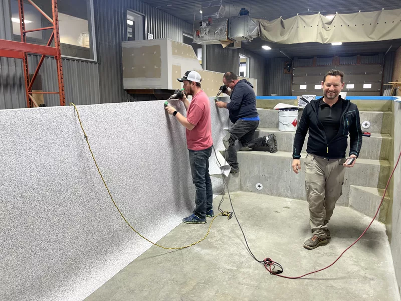 Installation membrane Piscine Bayto